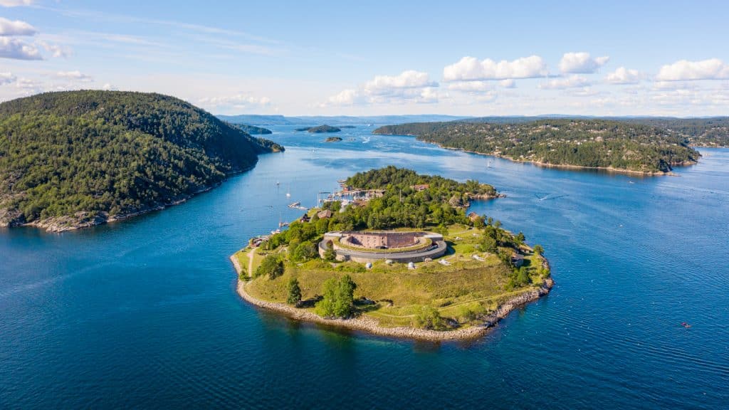 Oscarsborg festning fra oven