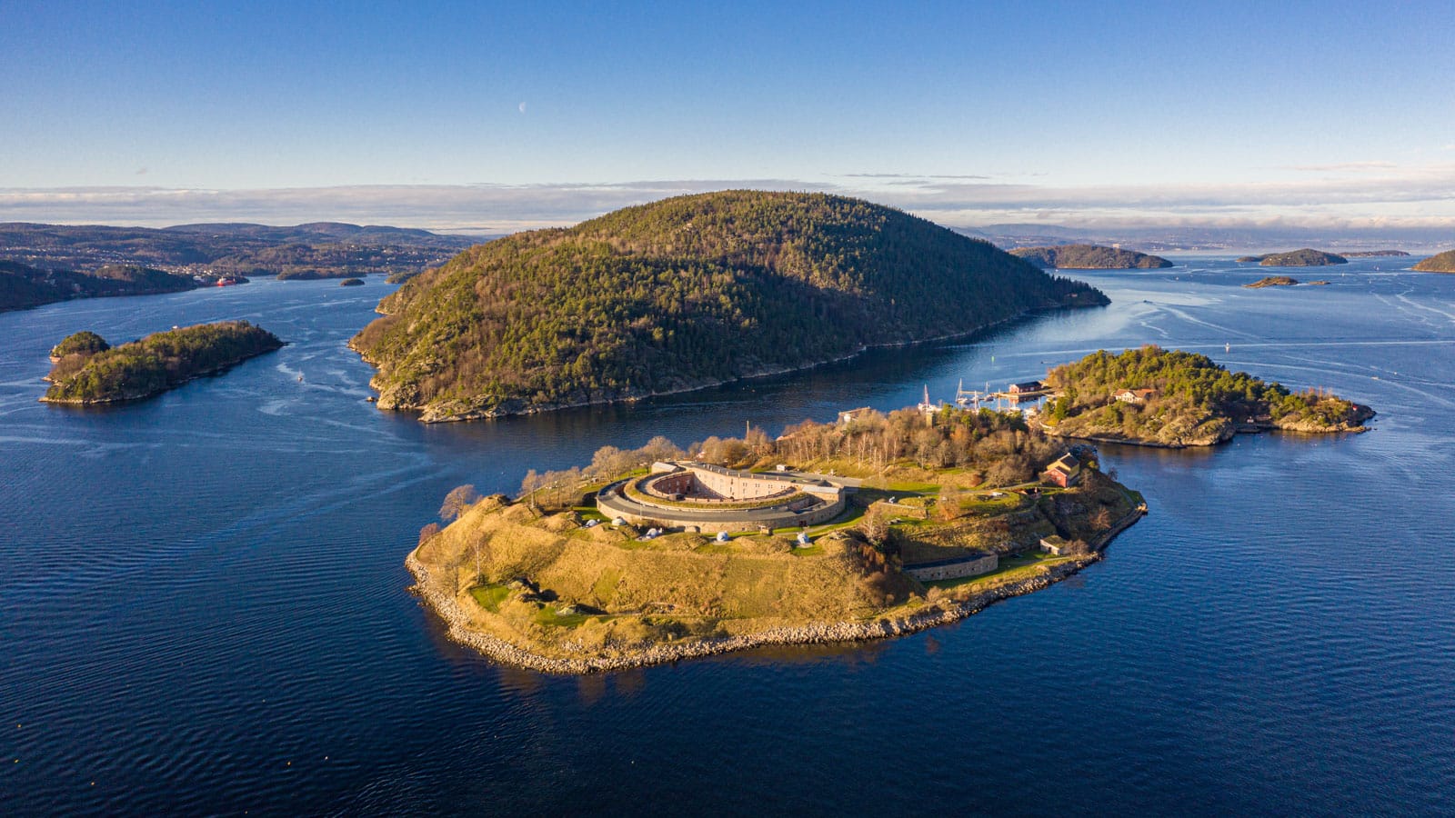 Oscarsborg festning sett fra luften
