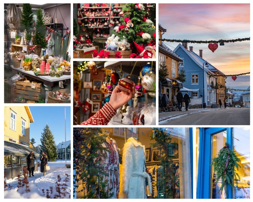 Collage of images with Christmas shopping