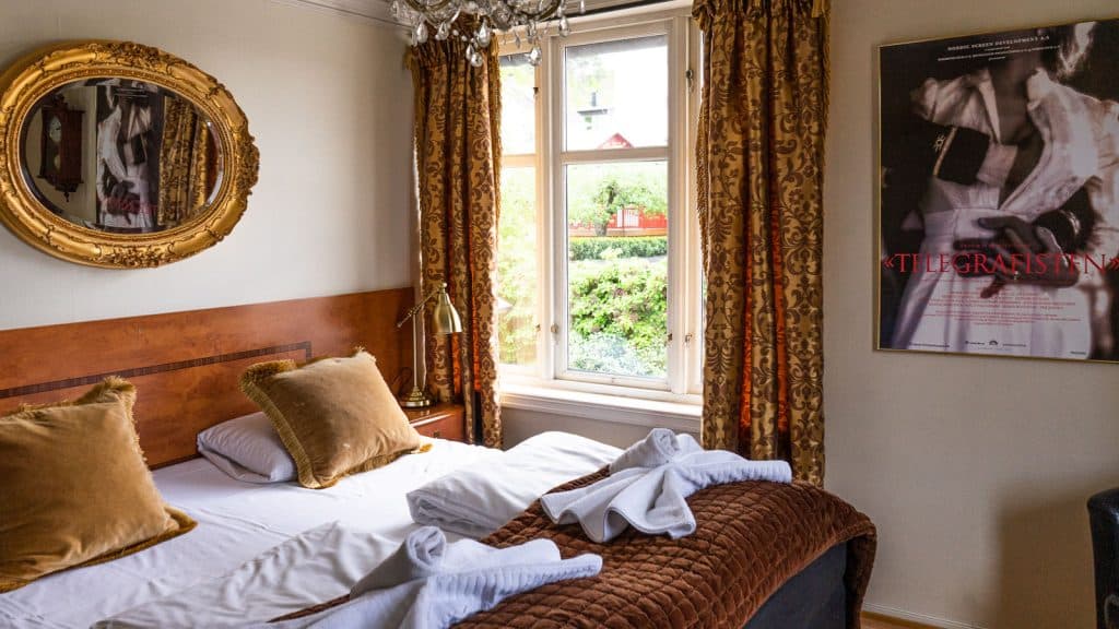 Hotel rooms with gold details