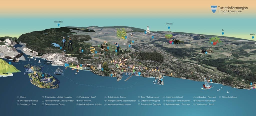 Kart over Frogn kommune