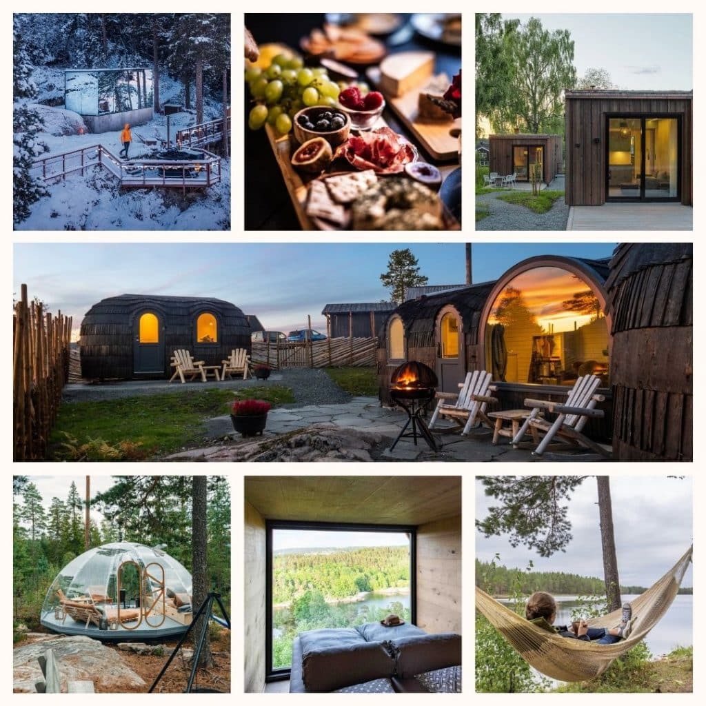 Bildecollage unik overnatting i Akershus